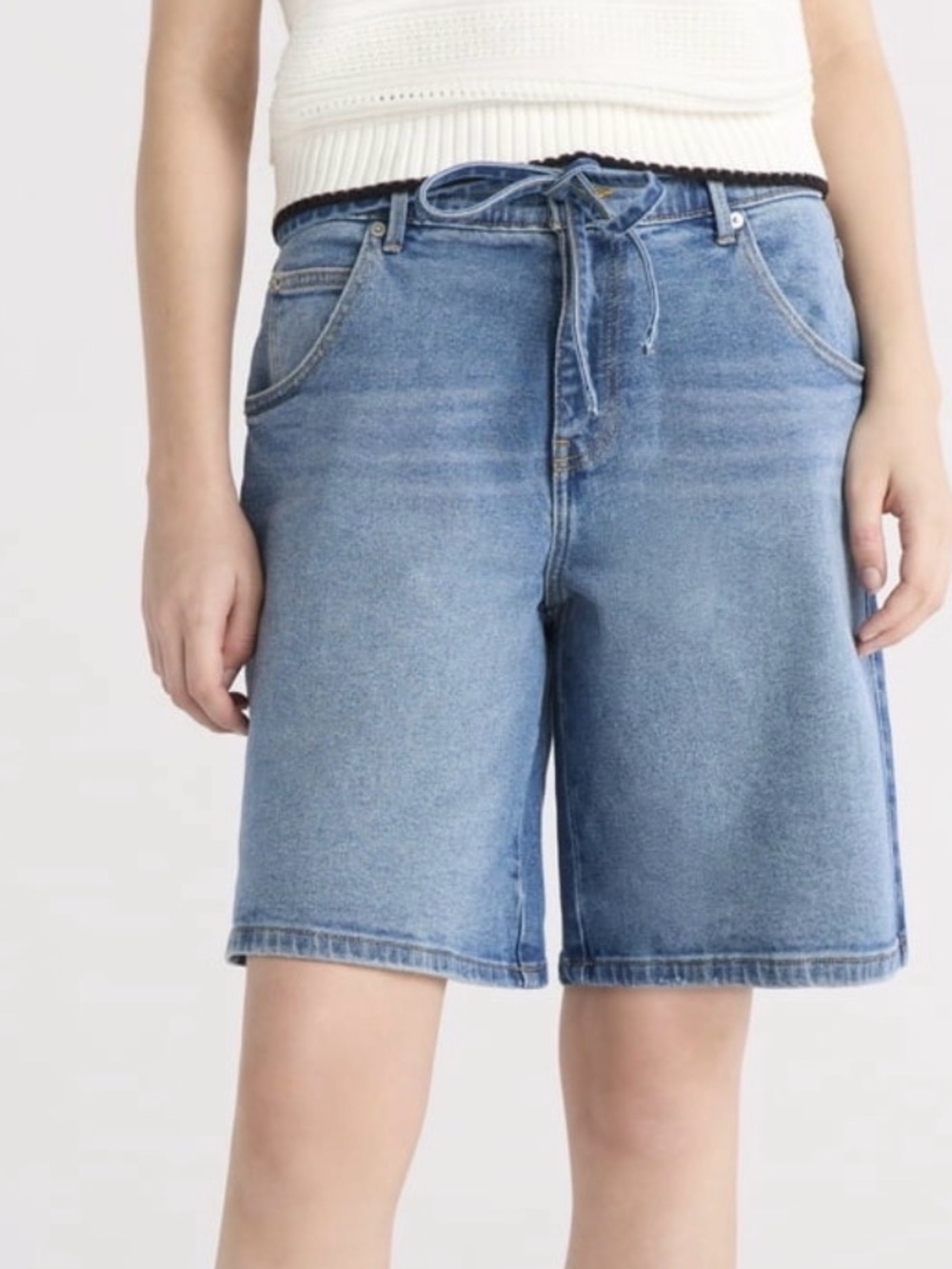 Free Assembly Bermuda Jean Short with Belt